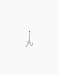 Diamond Script Alphabet Charm || option::14K Solid Gold, A