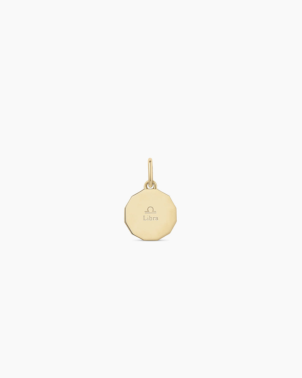 Diamond Zodiac Coin Charm || option::14K Solid Gold, Libra