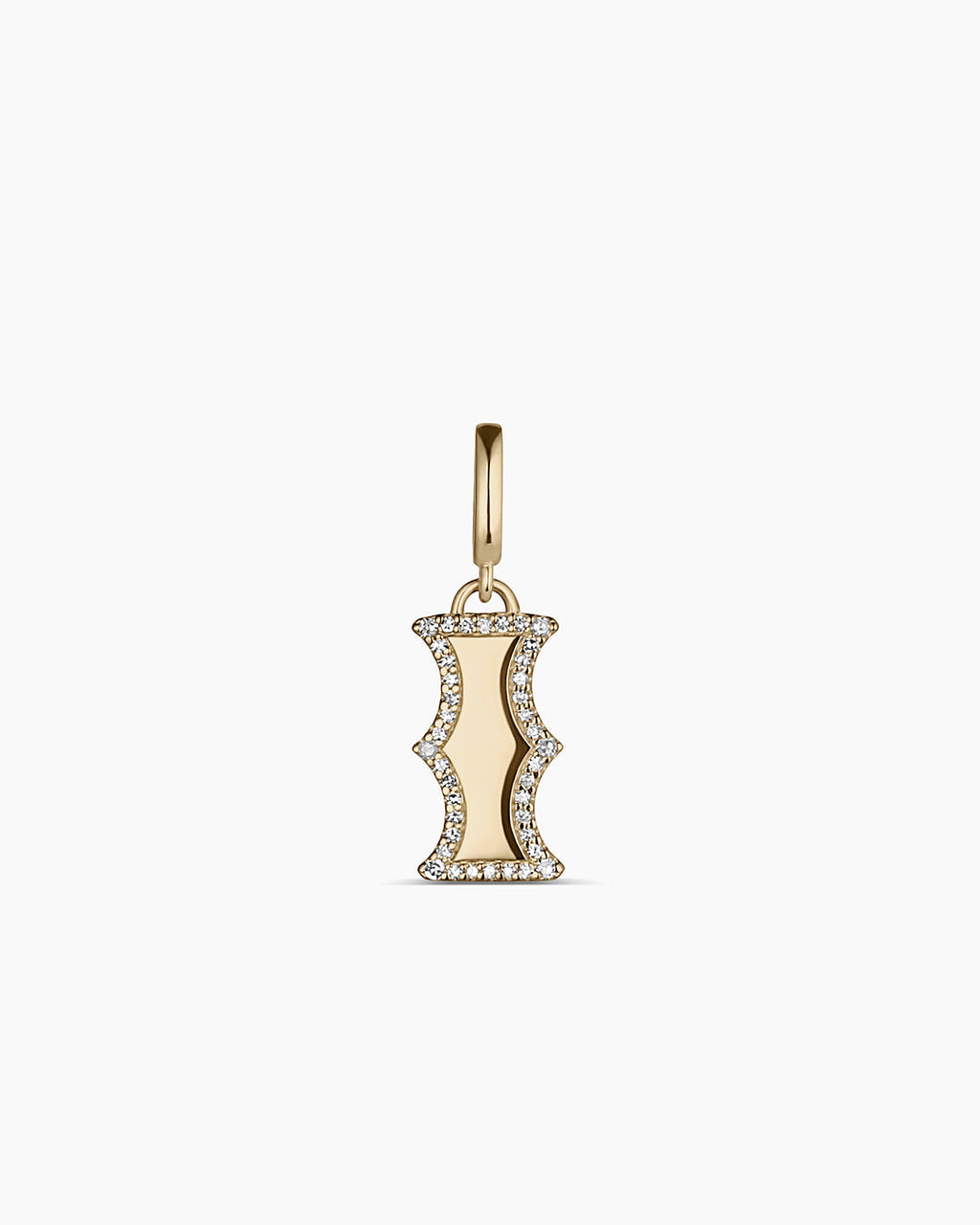 Diamond Era Alphabet Charm || option::14K Solid Gold, I