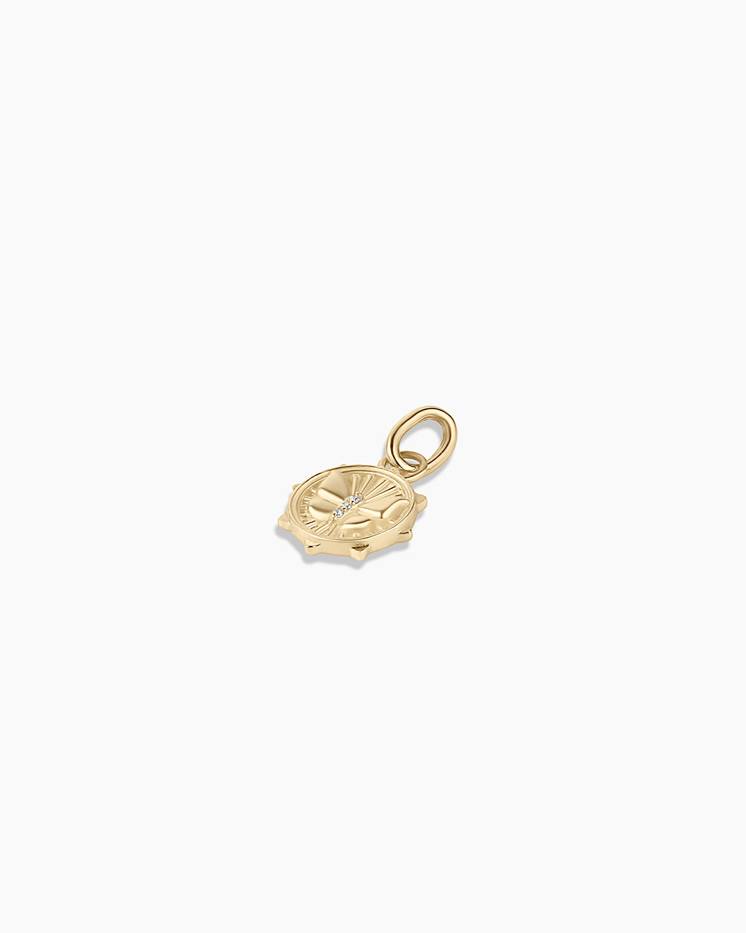 Diamond Butterfly Charm || option::14K Solid Gold