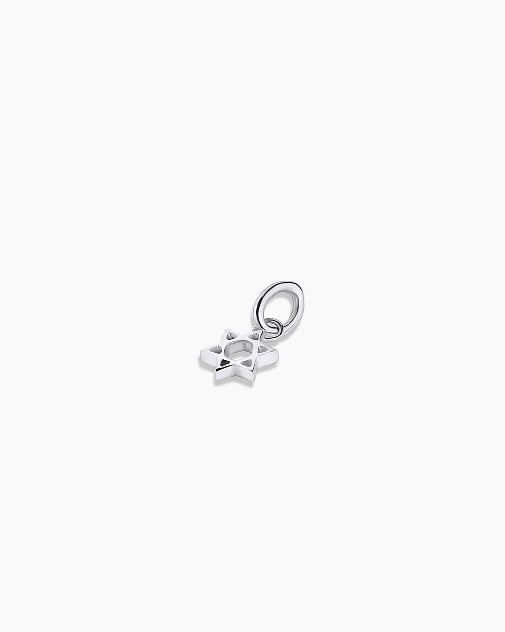 14K Gold Star of David Charm || option::14K Solid White Gold