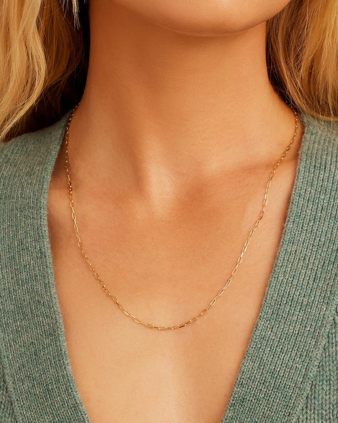 14K Gold Parker Micro Mini Necklace || option::14K Solid Gold, 20 in.