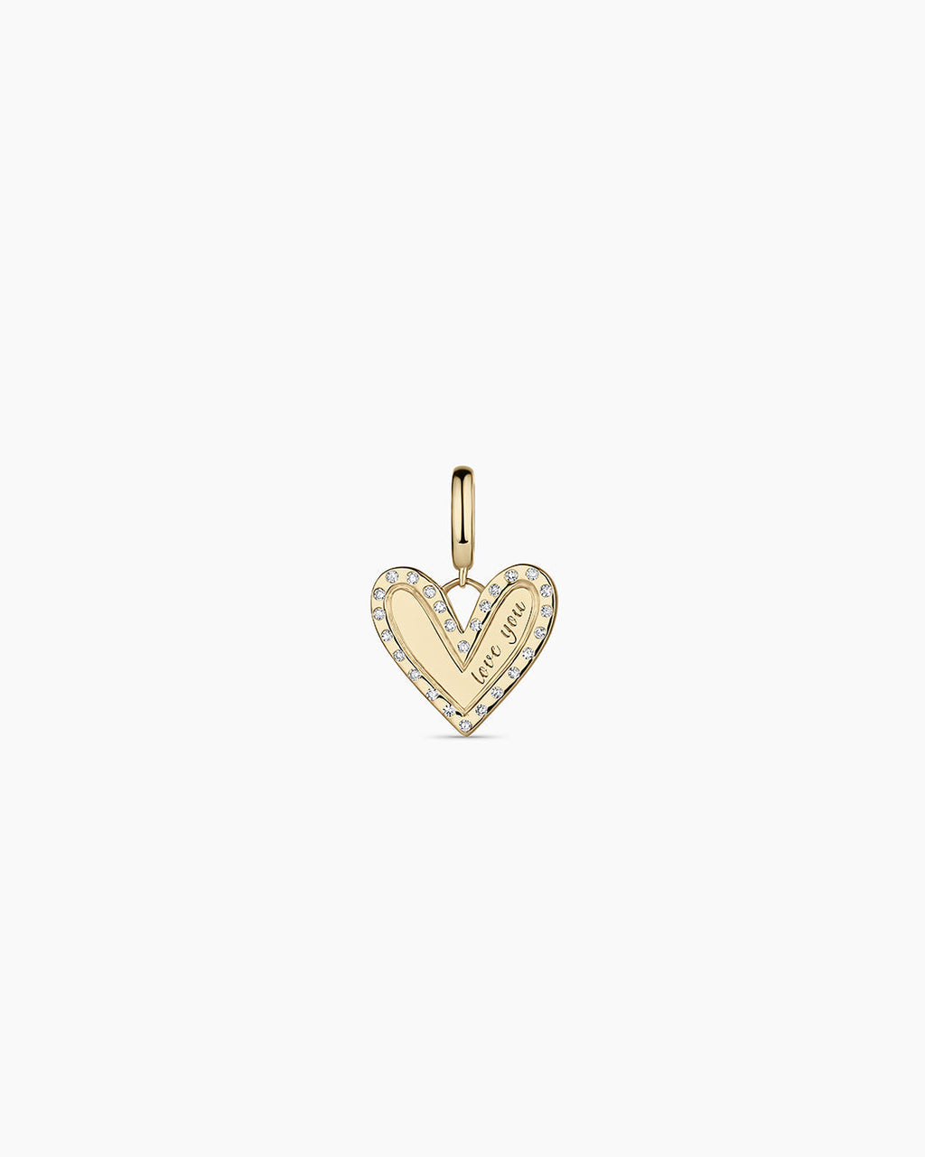 Diamond Adore Love Charm || option::14K Solid Gold