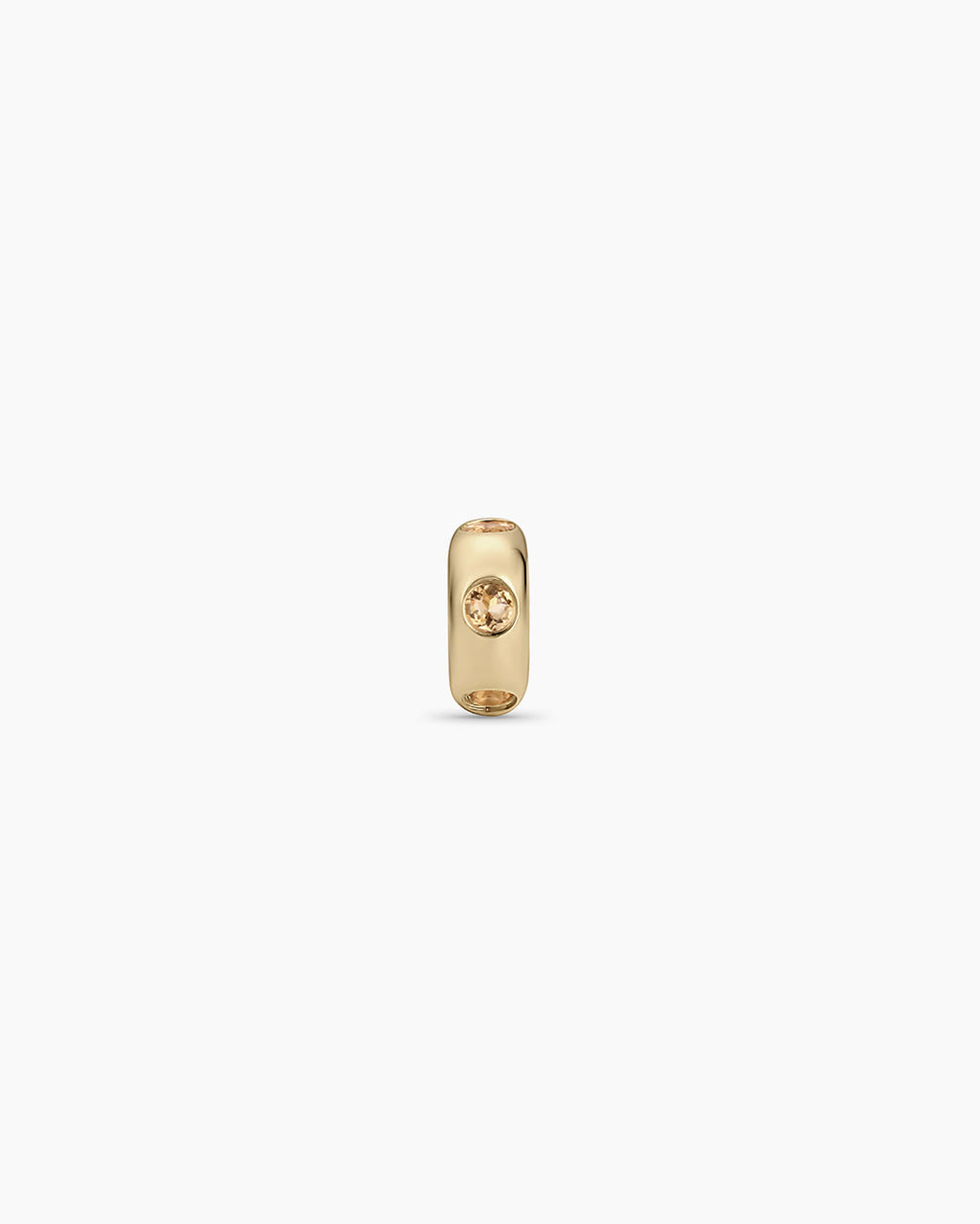 14K Gold Birthstone Halo Charm || option::14K Solid Gold, Citrine - November