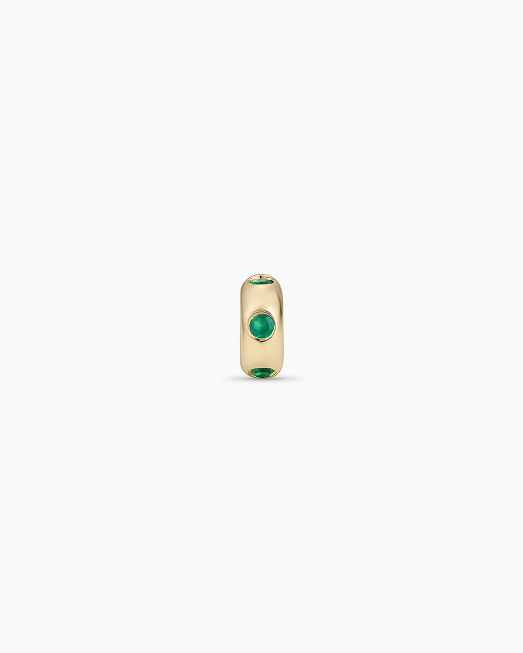 14K Gold Birthstone Halo Charm || option::14K Solid Gold, Green Agate - May