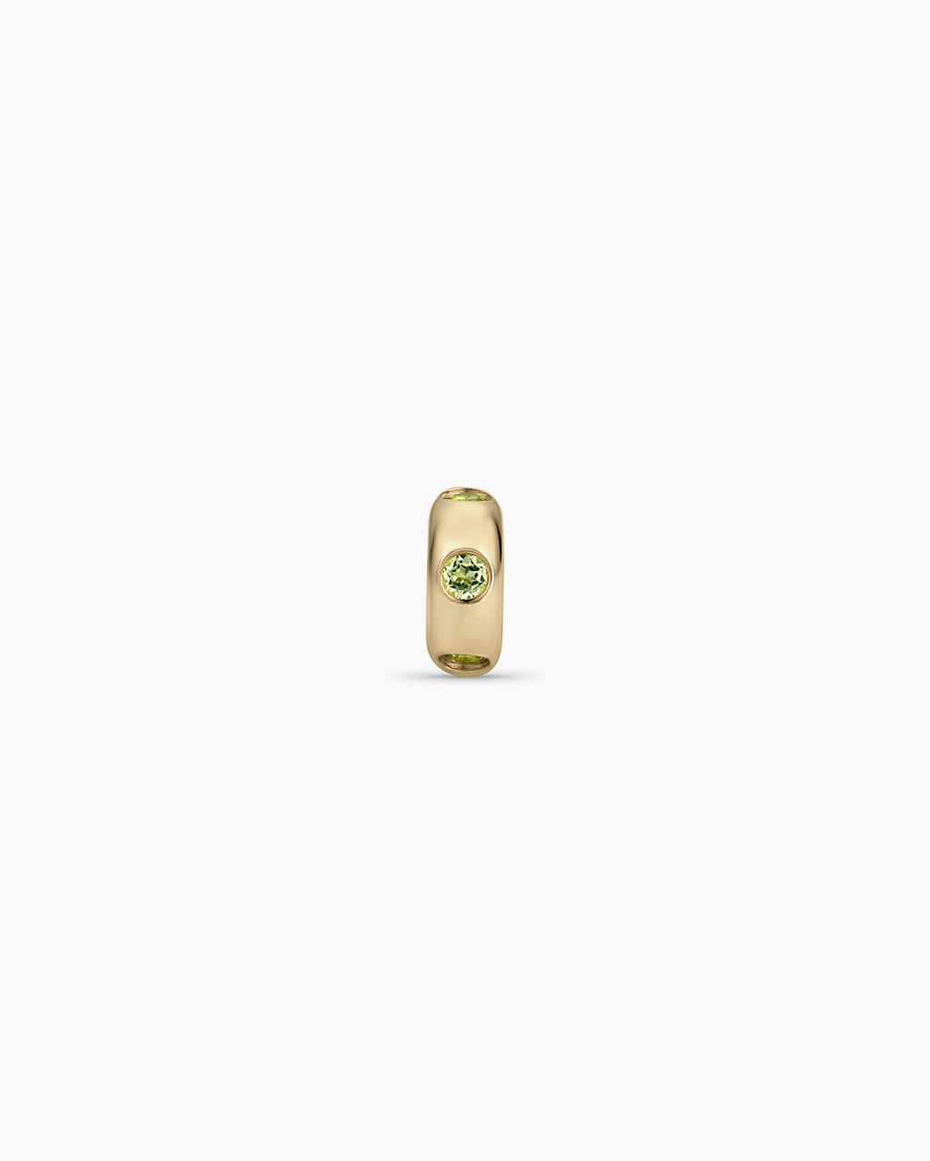 14K Gold Birthstone Halo Charm || option::14K Solid Gold, Peridot - August