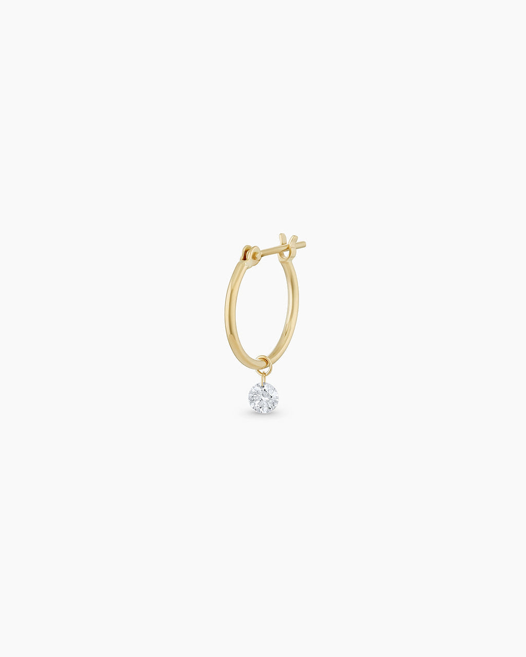 Floating Diamond Huggie || option::18K Solid Gold