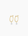 Floating Diamond Huggies || option::18K Solid Gold