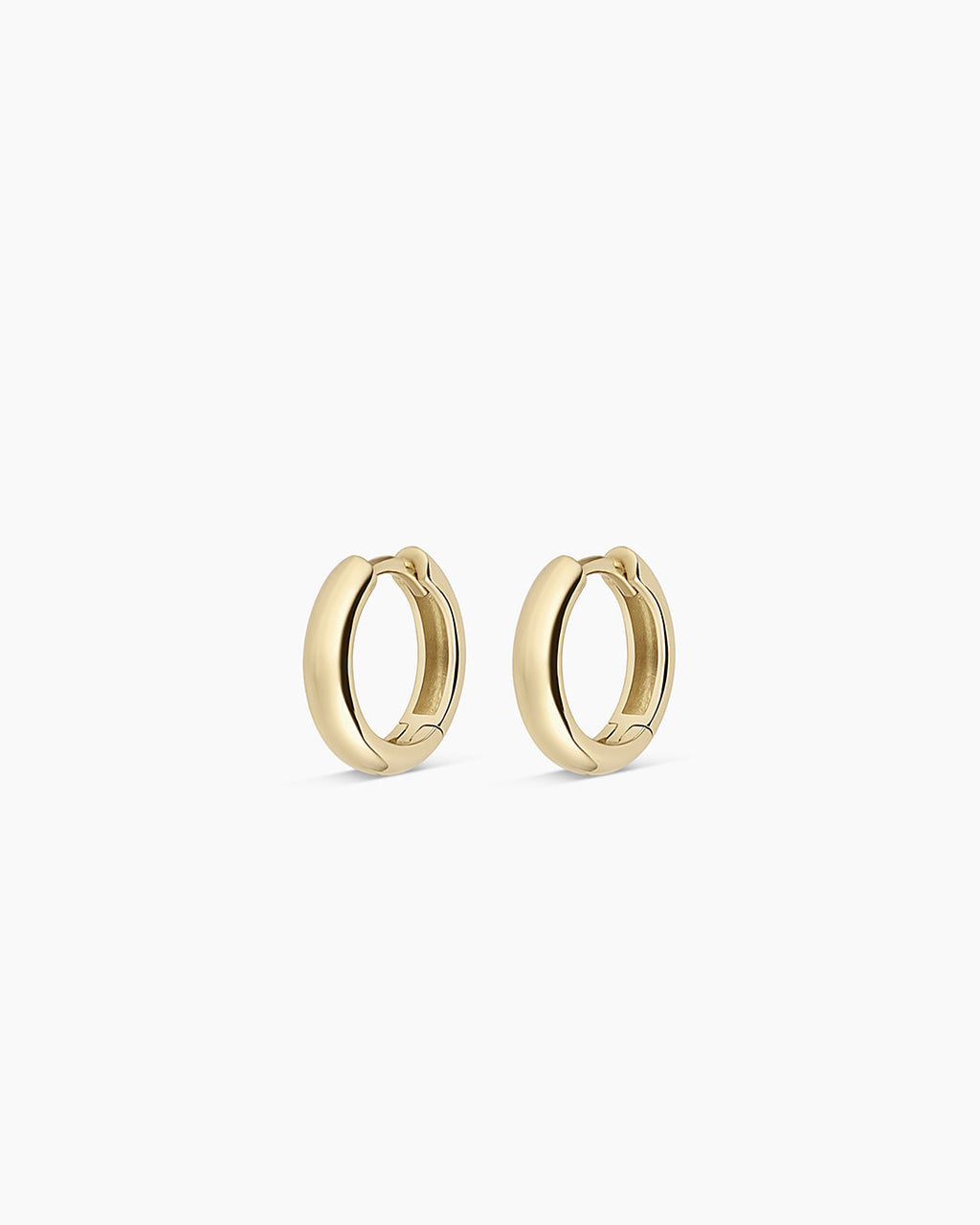 14K Gold Lou Helium Huggies || option::14K Solid Gold, 11mm