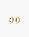 14K Gold Lou Helium Huggies || option::14K Solid Gold, 11mm