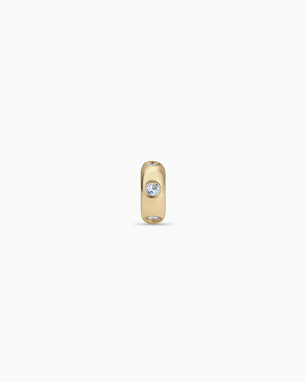 14K Gold Birthstone Halo Charm || option::14K Solid Gold, Aquamarine - March
