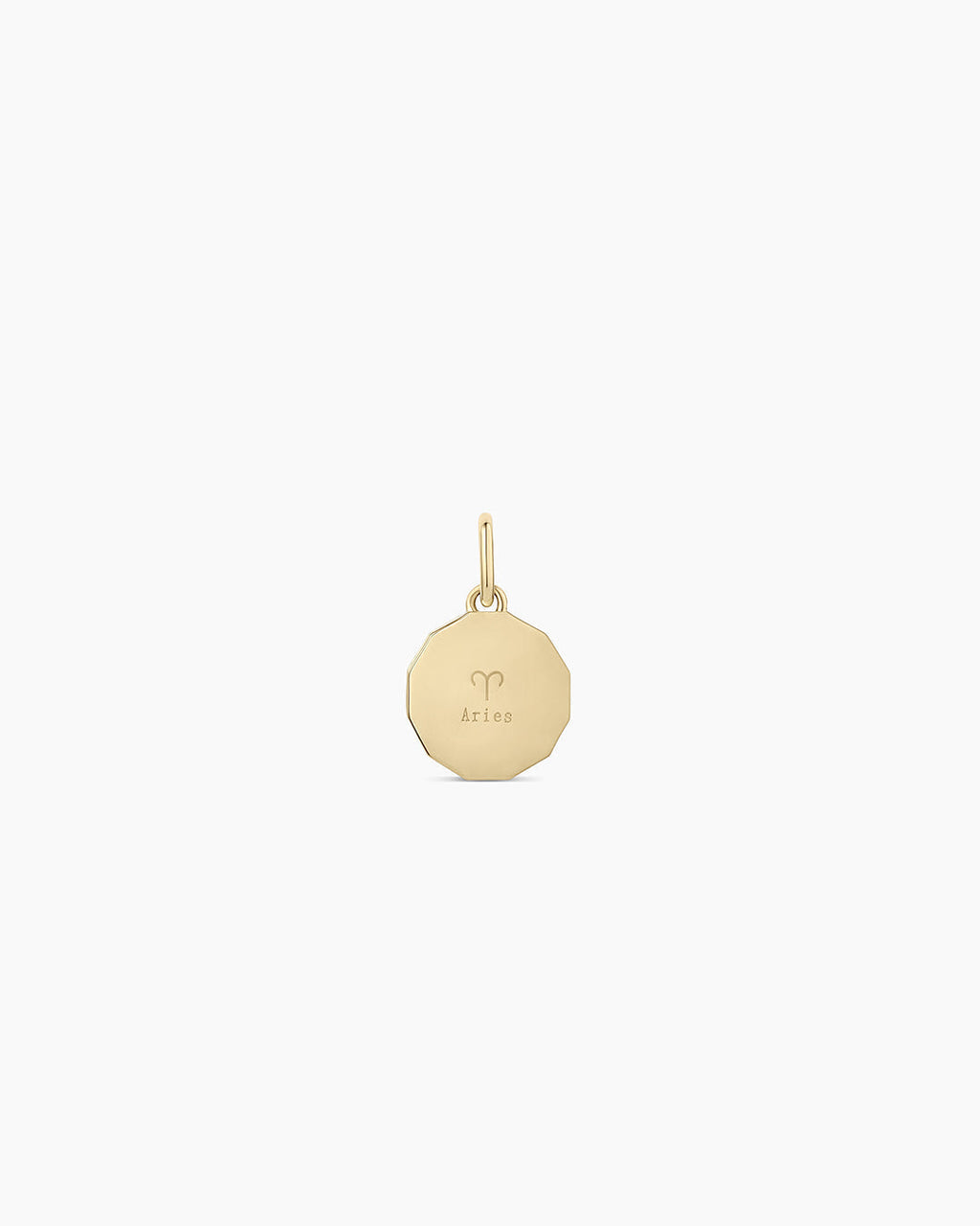 Diamond Zodiac Coin Charm || option::14K Solid Gold, Aries