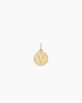 Diamond Zodiac Coin Charm || option::14K Solid Gold, Capricorn