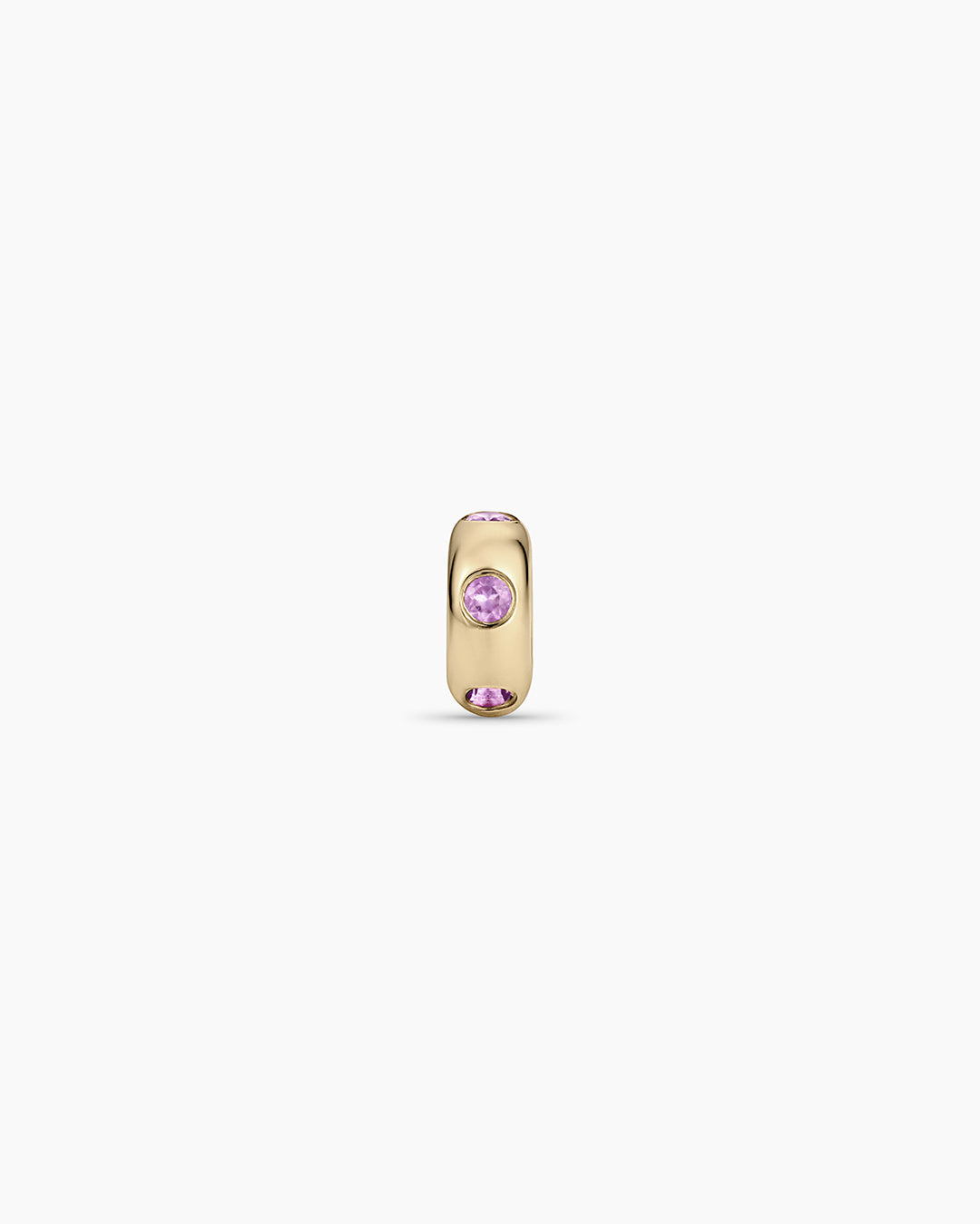 14K Gold Birthstone Halo Charm || option::14K Solid Gold, Amethyst - February