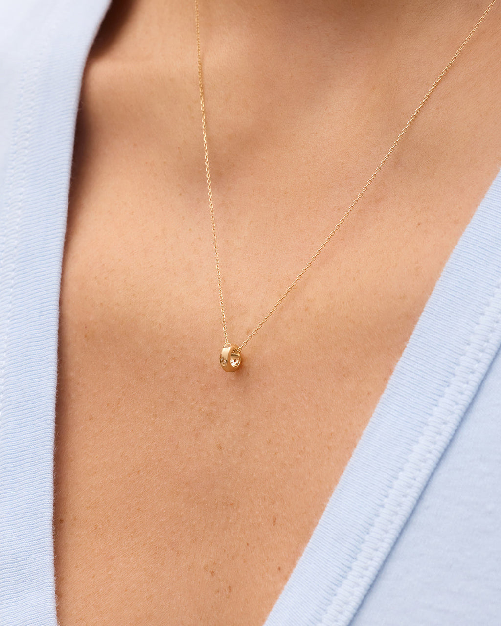 14K Gold Birthstone Halo Charm || option::14K Solid Gold, Citrine - November
