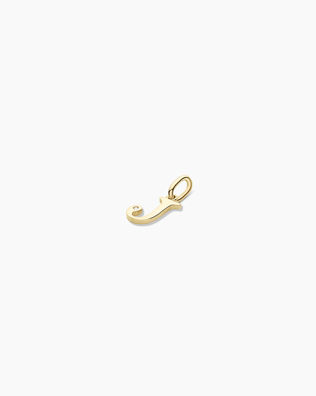 Diamond Vintage Alphabet Charm || option::14K Solid Gold, J